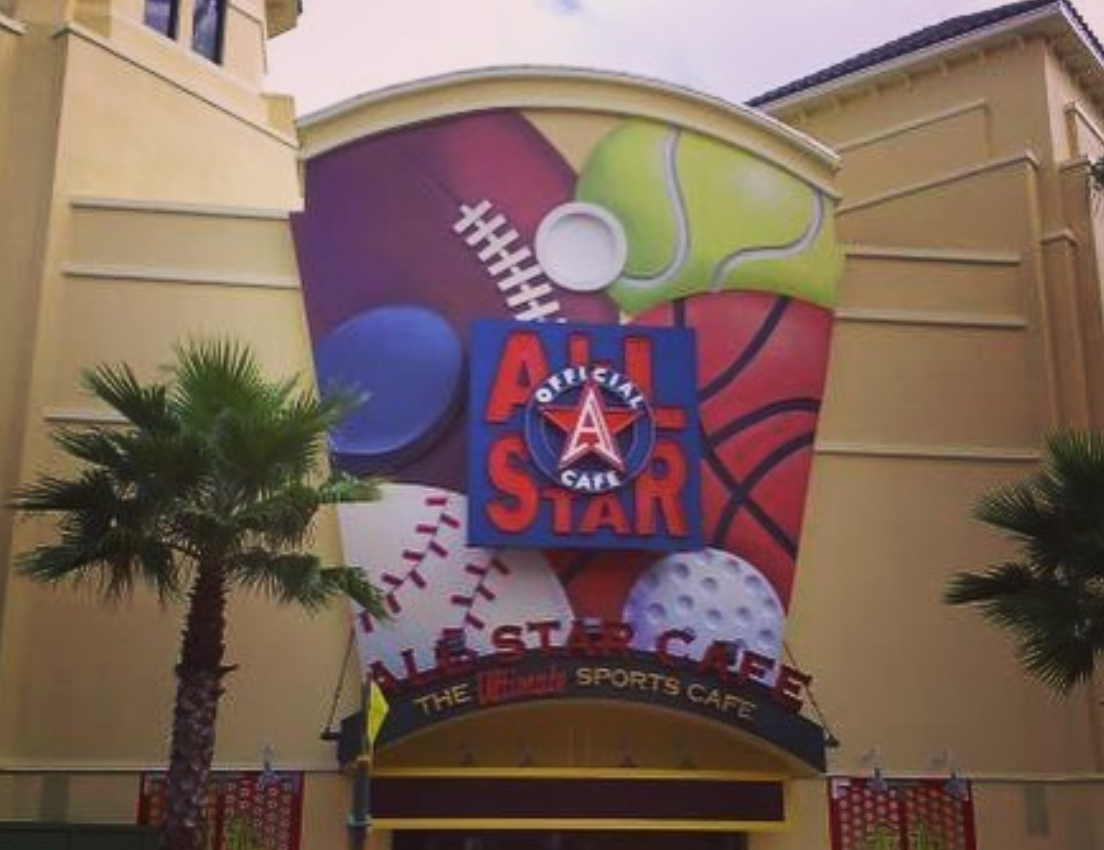 All-Star Cafe restaurant facade, from Instagram