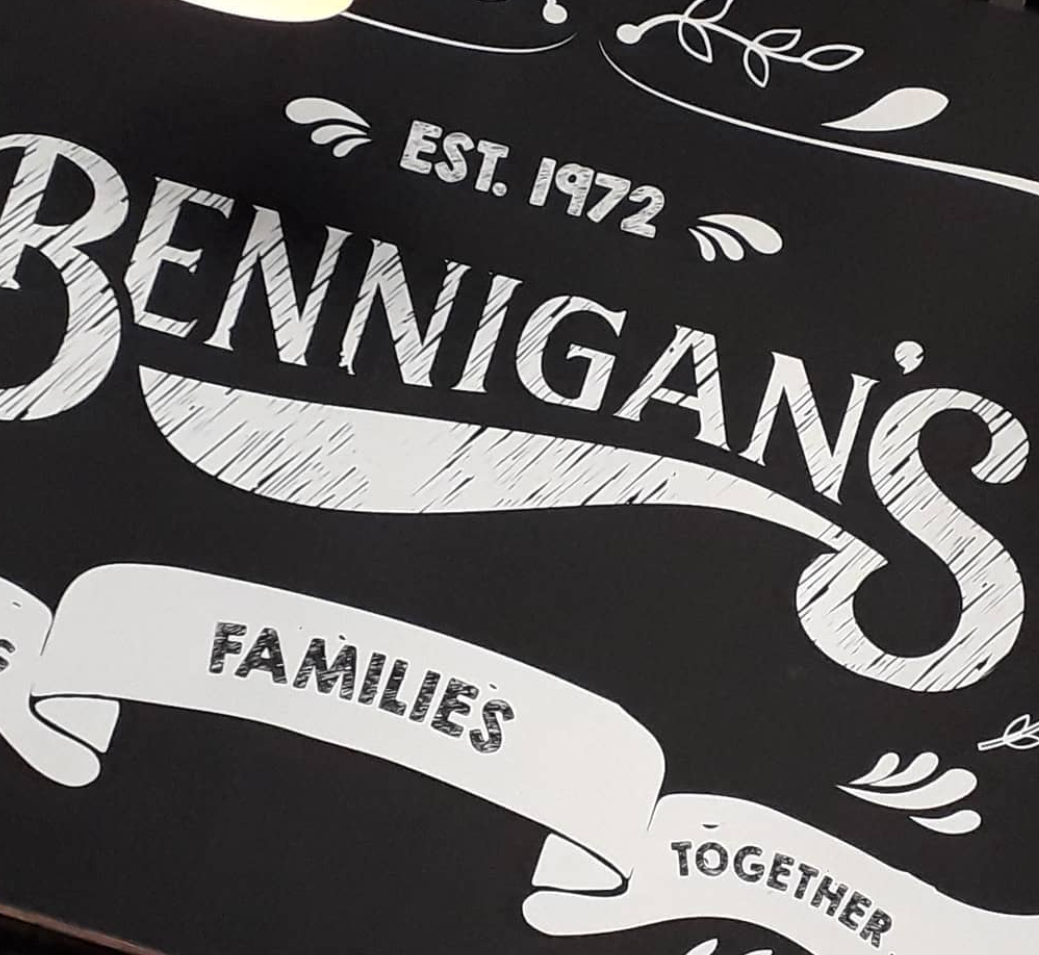 Benigan's restaurant advertising, from Instagram