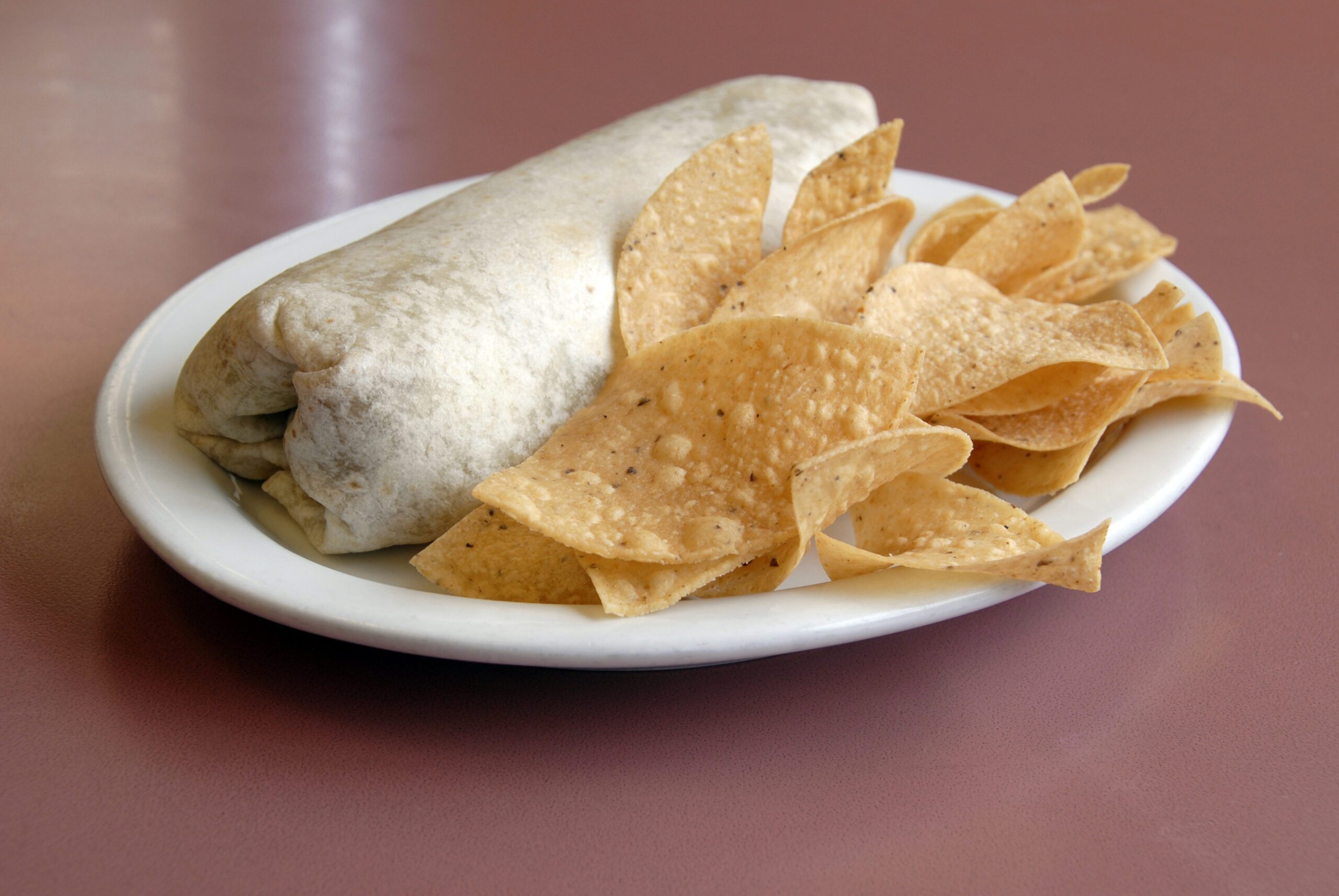 Mexican Restaurant Burrito and Tortilla Chips