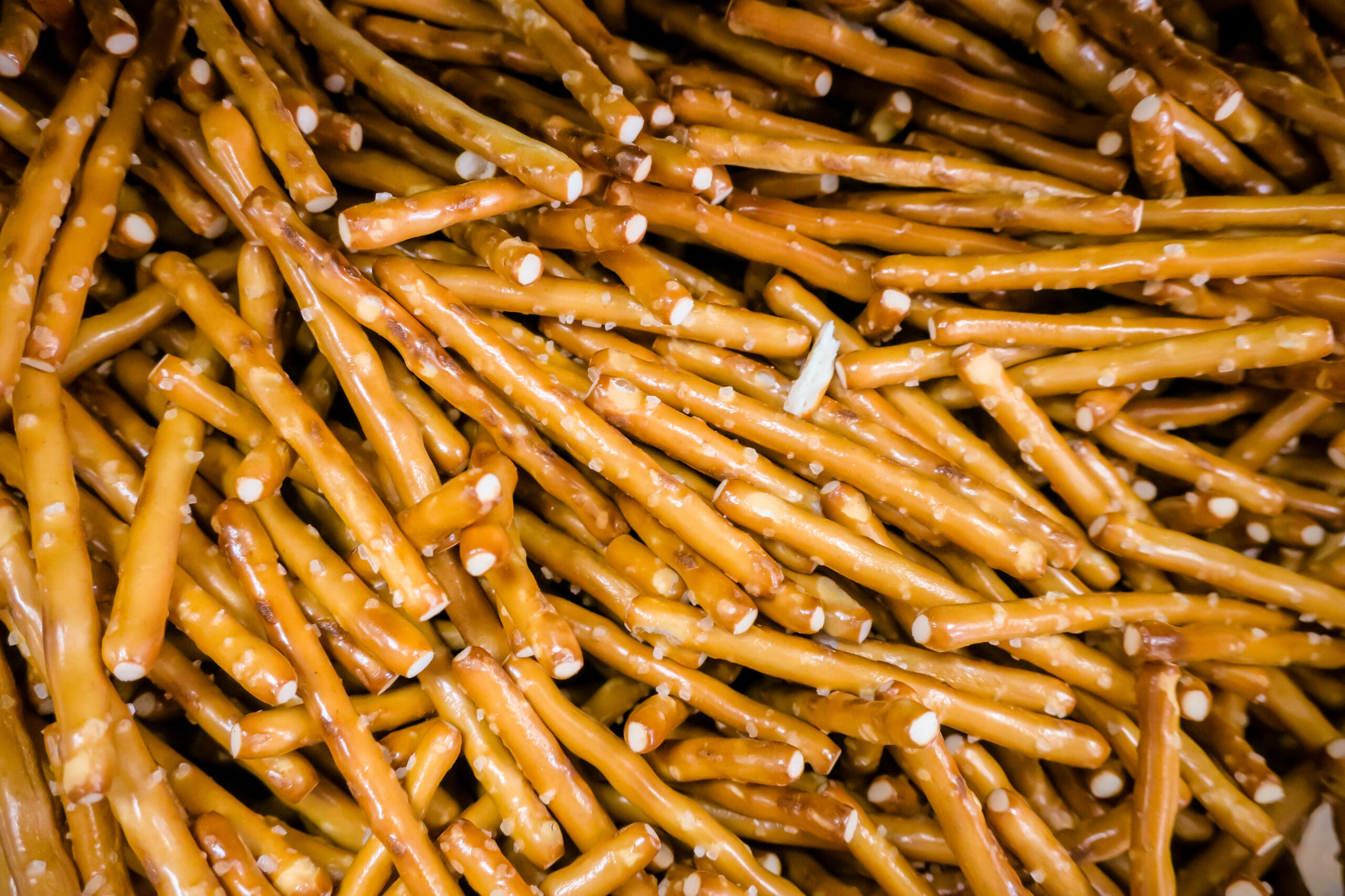 A pile of stick pretzels