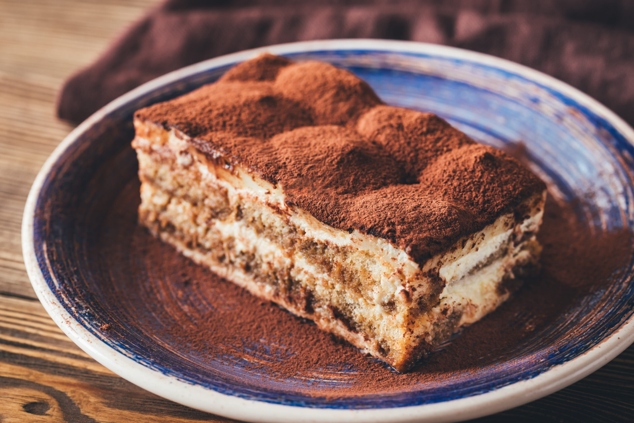 Portion of Tiramisu dessert