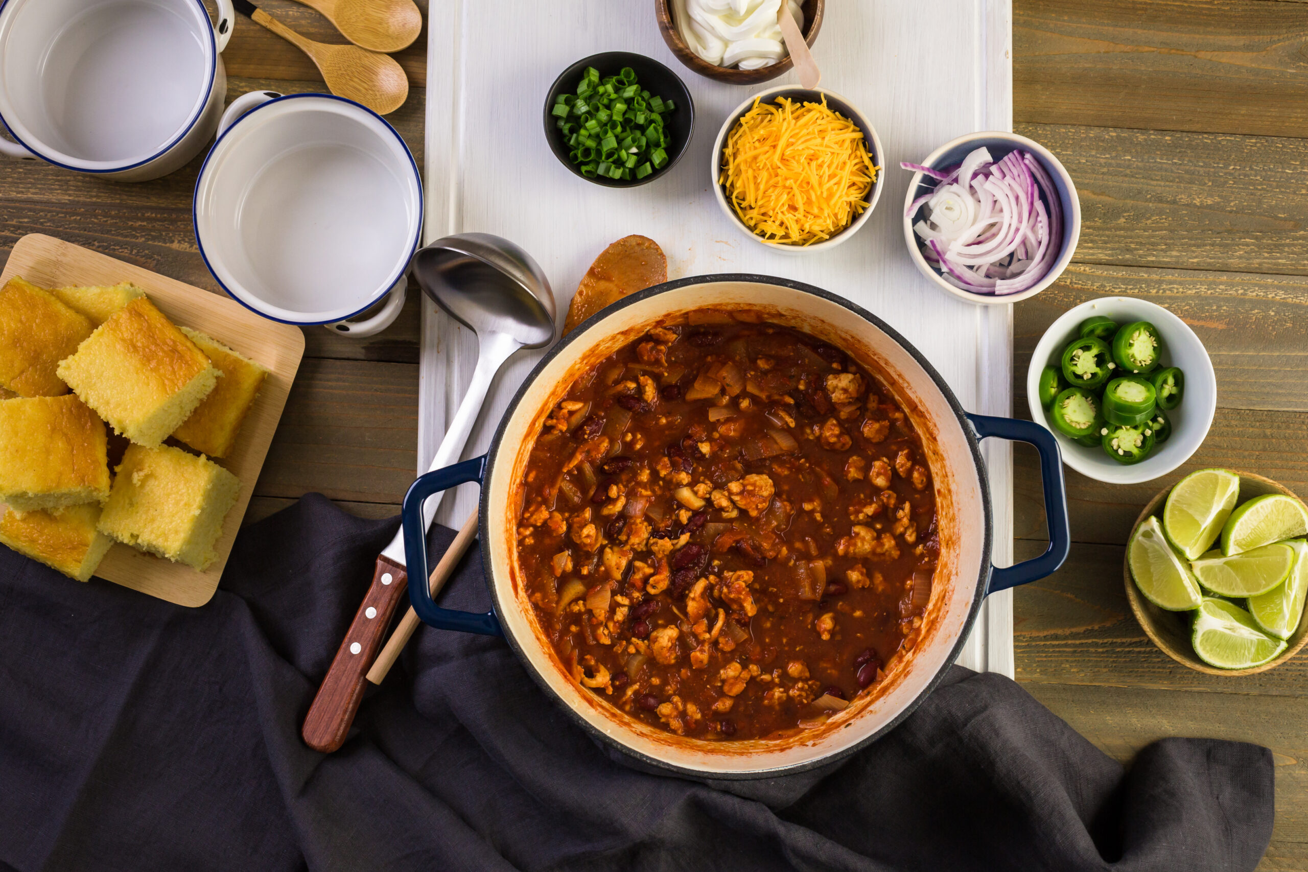 Step by step. Cooking homemade turkey chili for dinner.