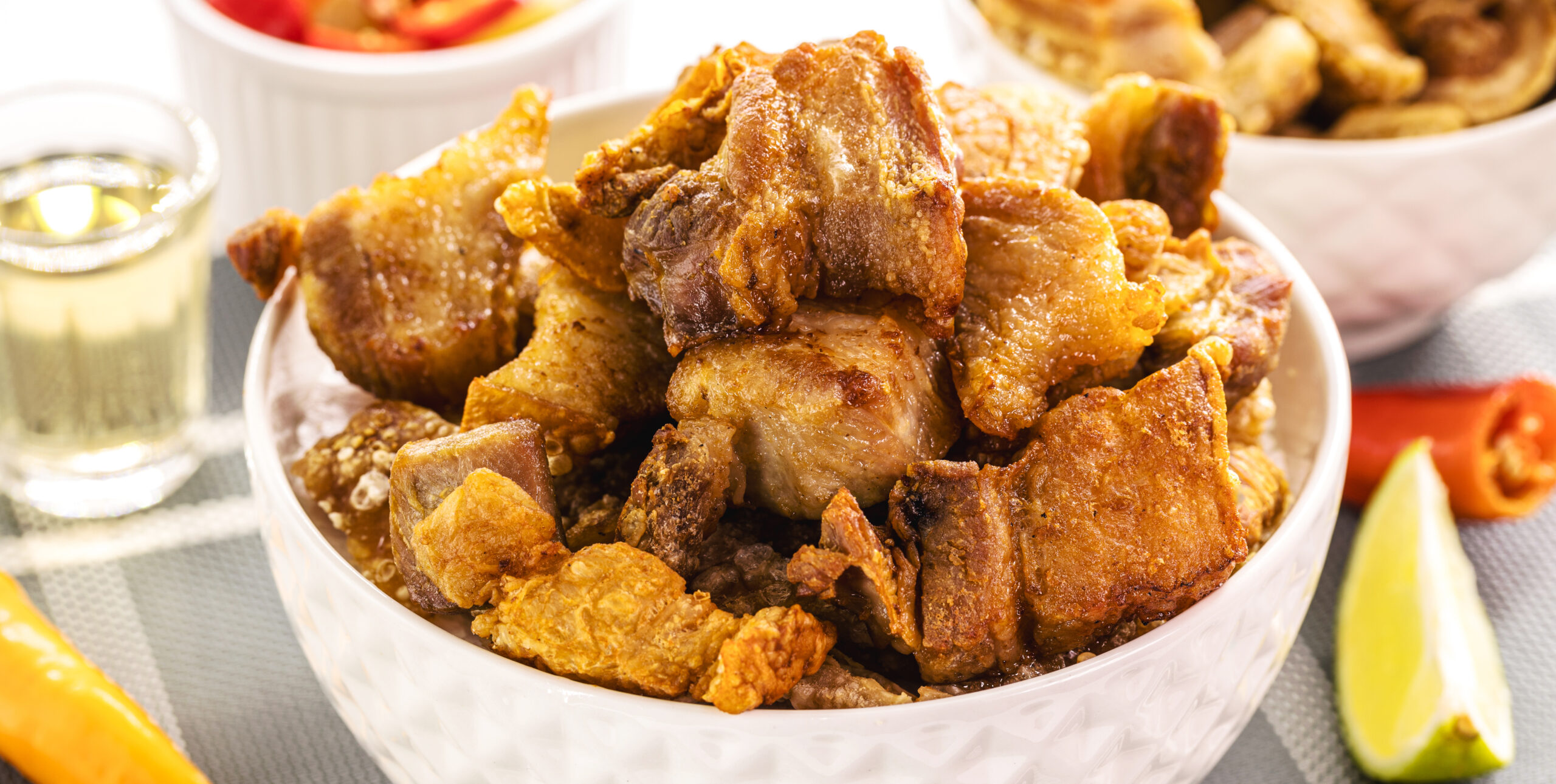 Brazilian pork snack, crispy crackling typical of Minas Gerais