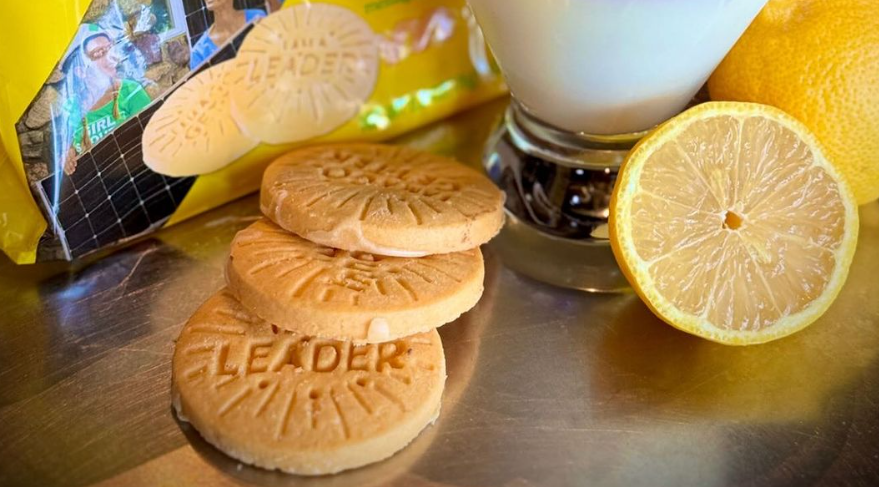 Lemon-Up Girl Scout Cookies with package and dessert pudding