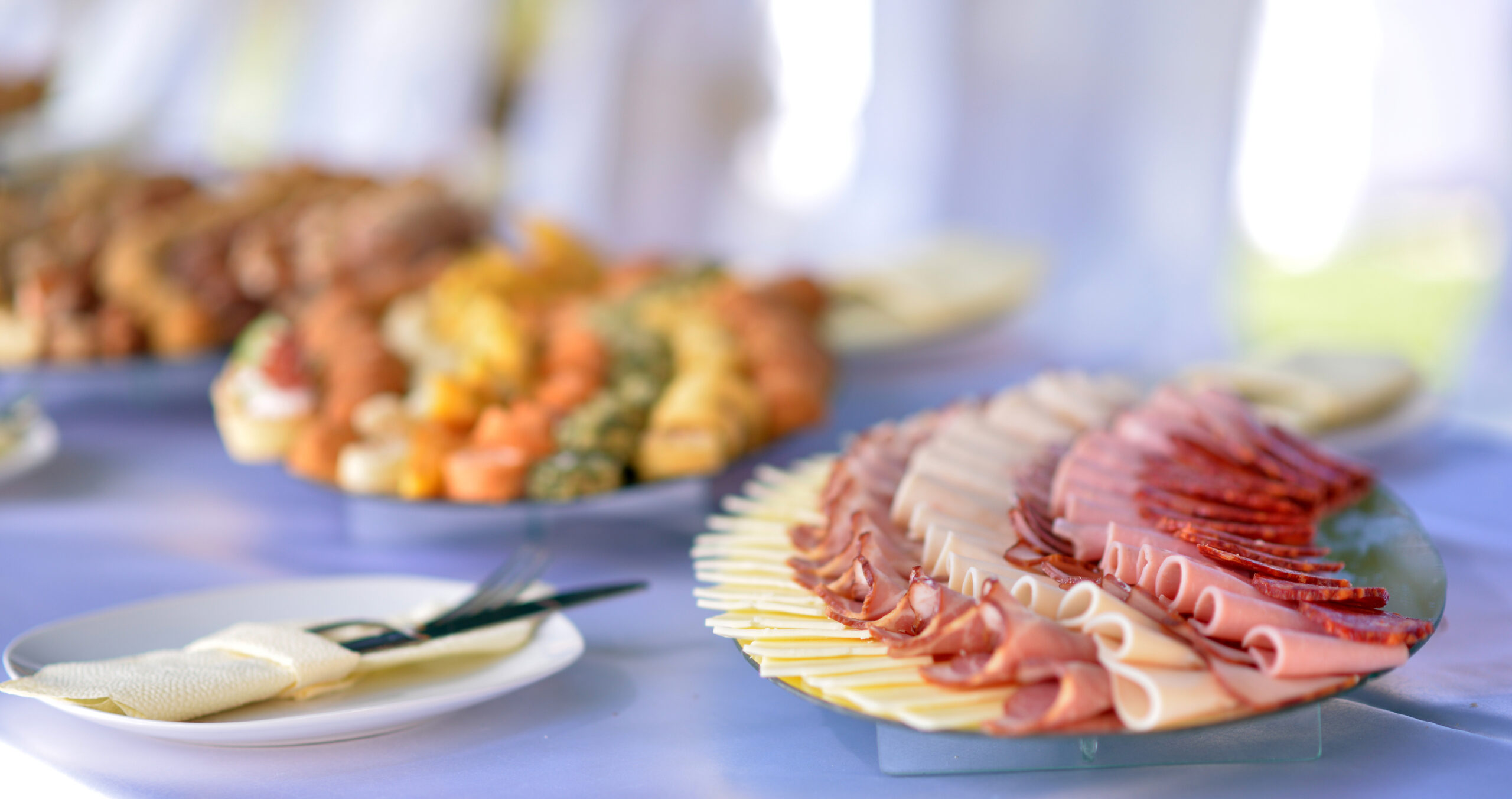 image of a variety catering food on a table, food decoration, party concept, delicatessen