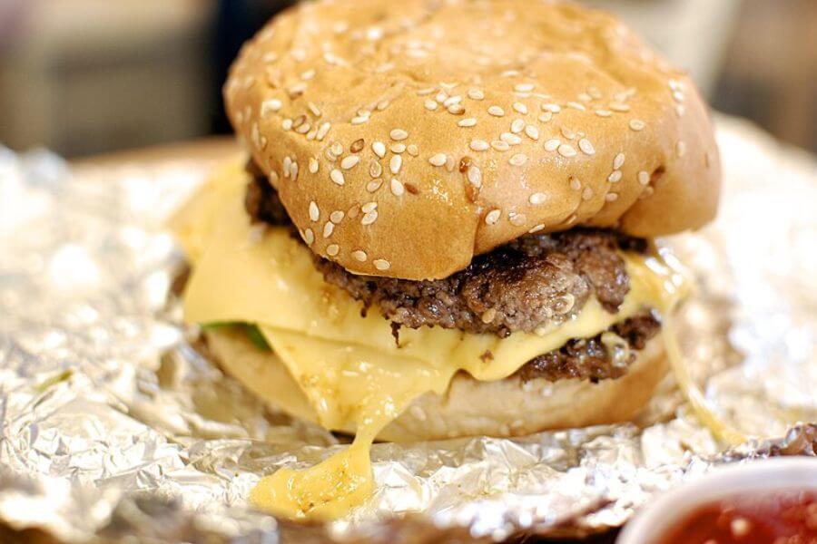 Five Guys cheese burger