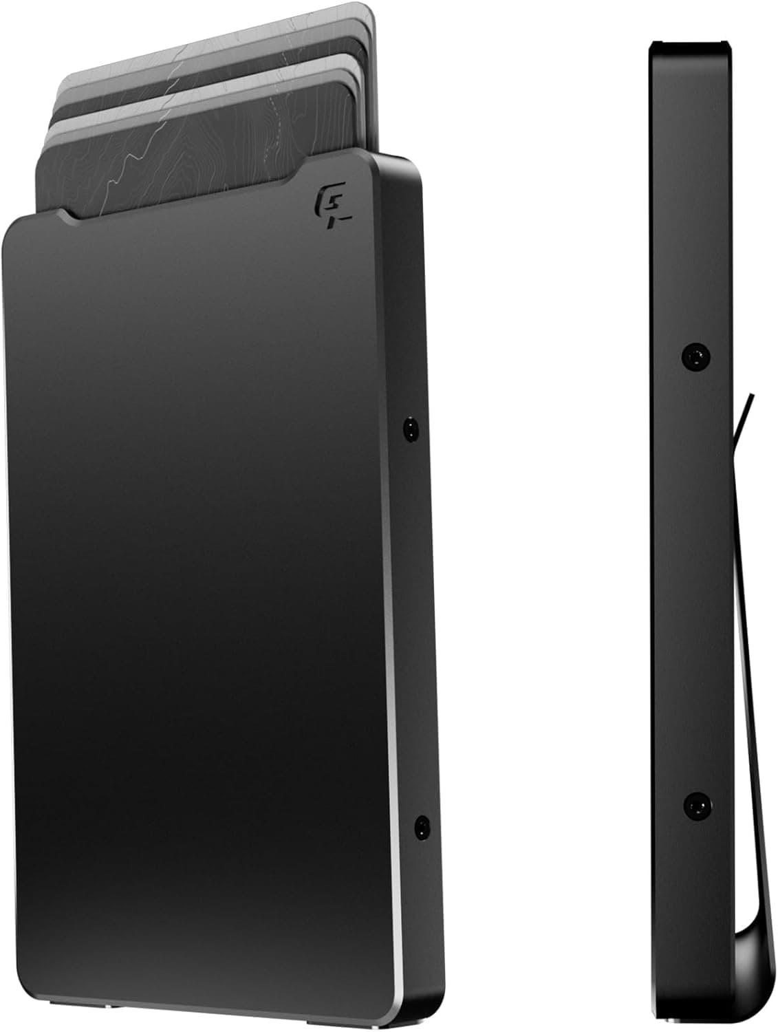 Groove Life aluminum wallet with magnetic thumb swipe mechanism in midnight black