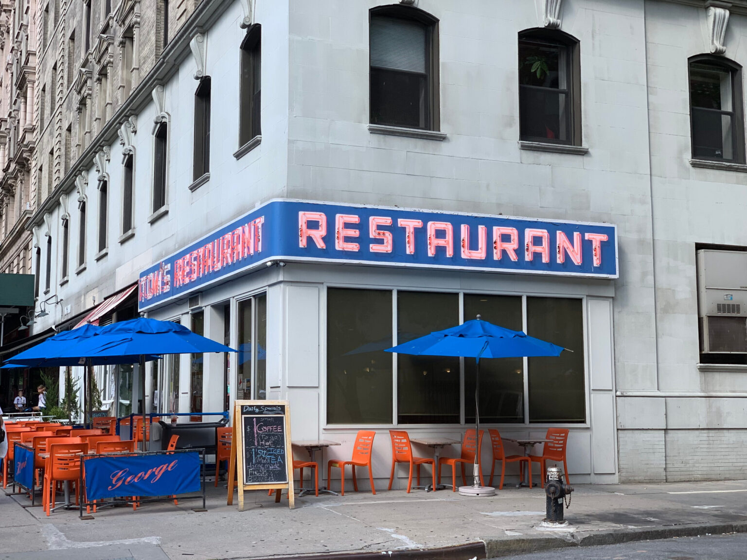 New York, United States – July 15, 2019: The outside view of the restaurant from the show Seinfeld.