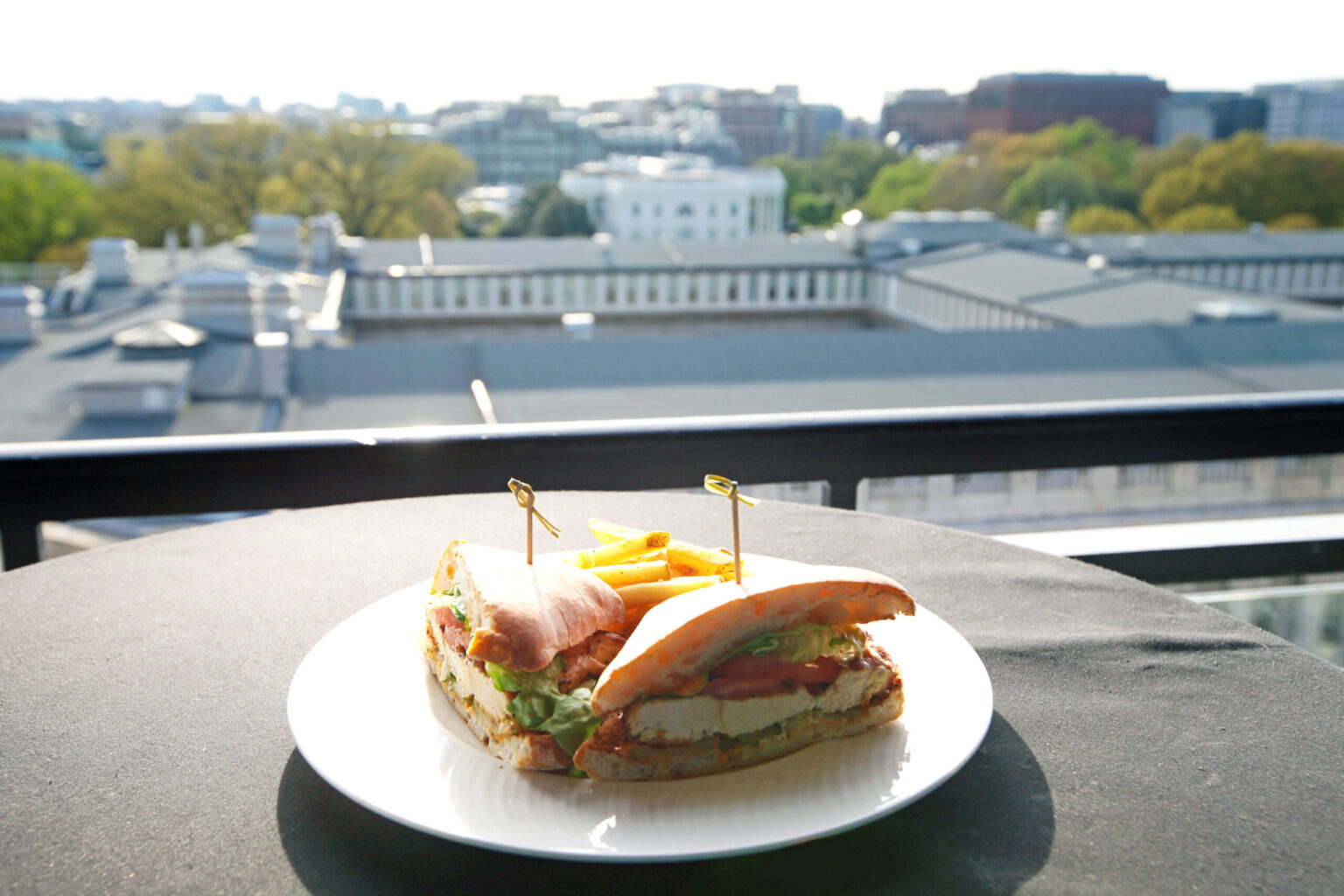 sandwich with The White House in background