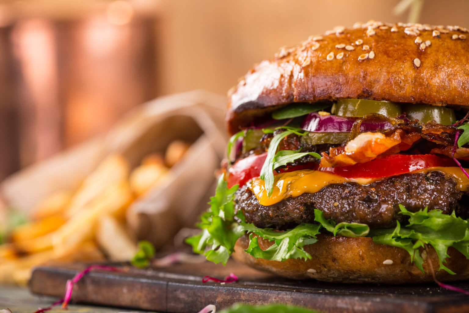 Close-up of tasty home made burgers.