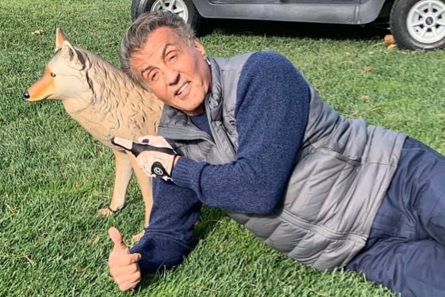 Sylvester Stallone with a dog