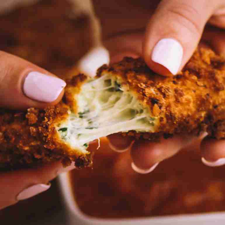 Spinach Artichoke Dip Mozzarella Sticks