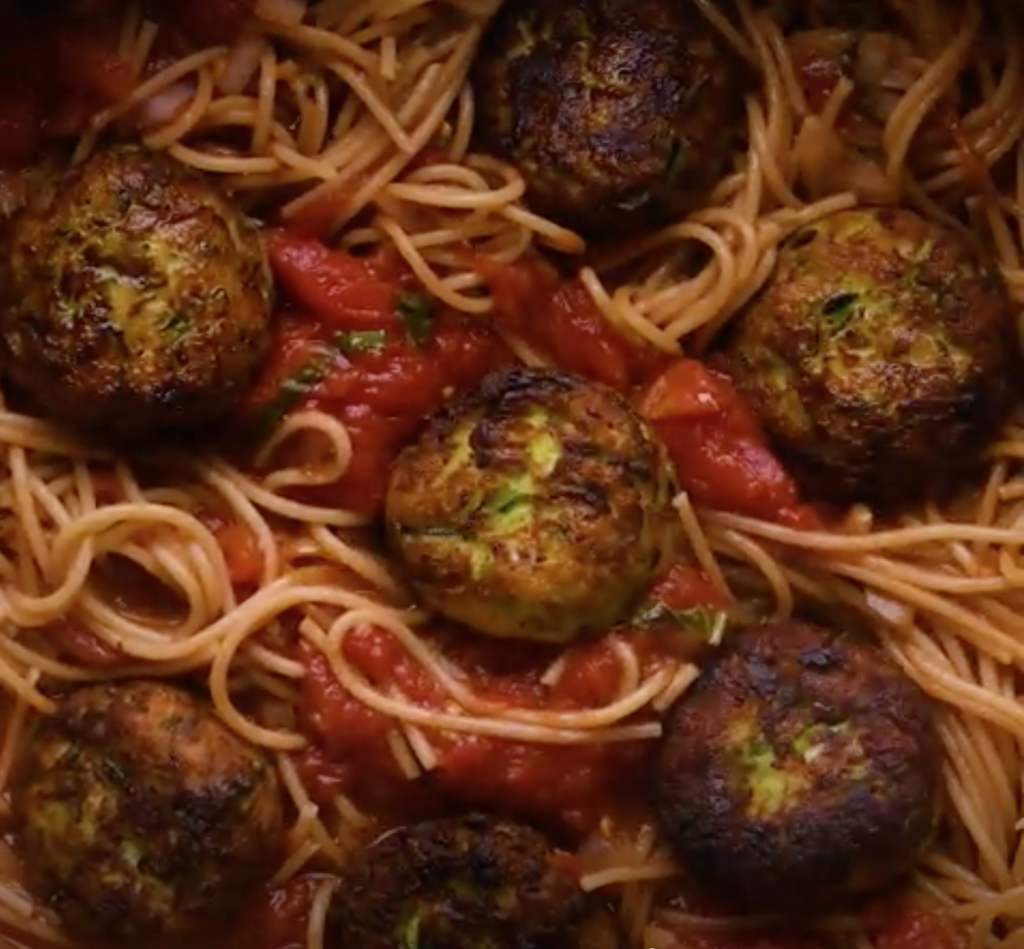 OnePot Spaghetti and Zucchini Meatballs