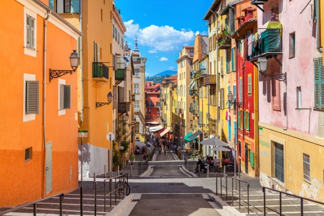 Old city of Nice, France.