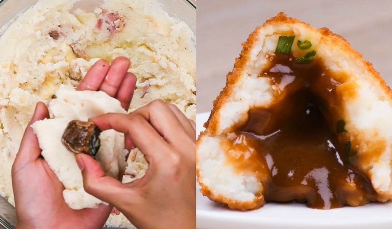 mashed potato gravy bombs