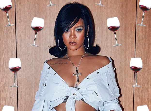 Rihanna steals wine glasses