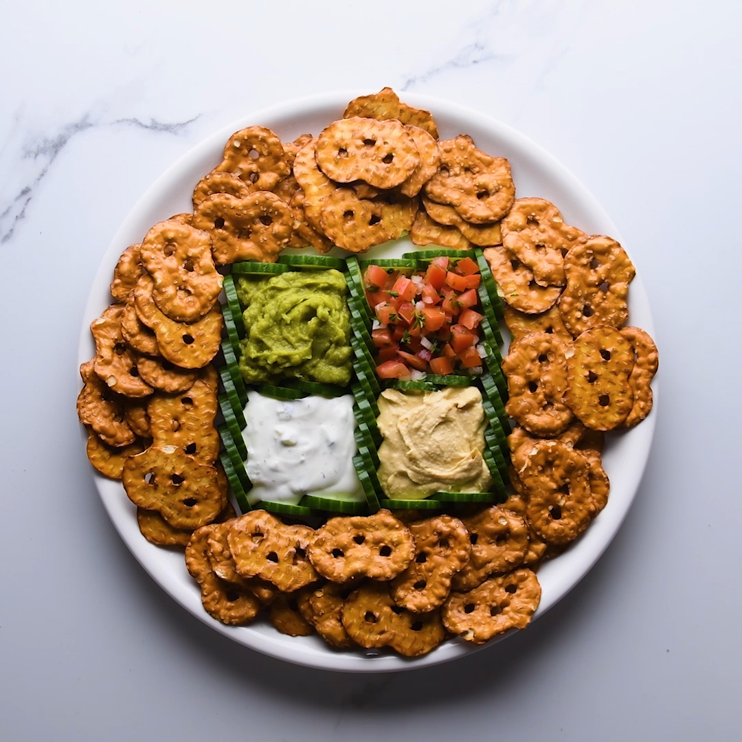 Pretzel Crisps® Cucumber Dip Station
