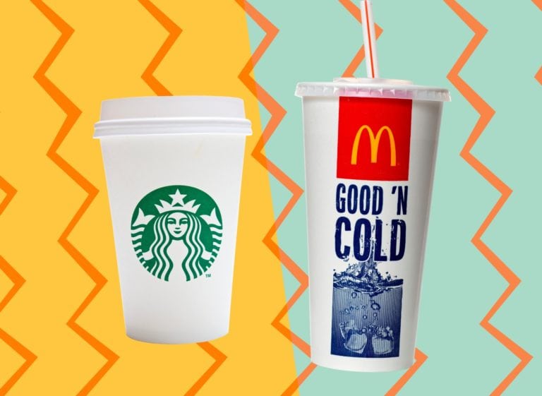 mcdonald's and starbucks recyclable cups