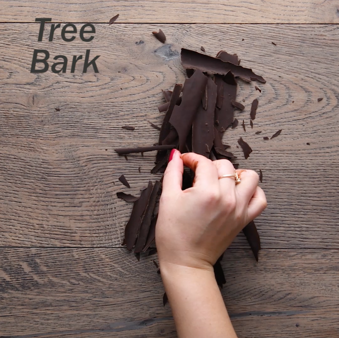 Easy Chocolate Shaving Tree Bark HowTo So Yummy