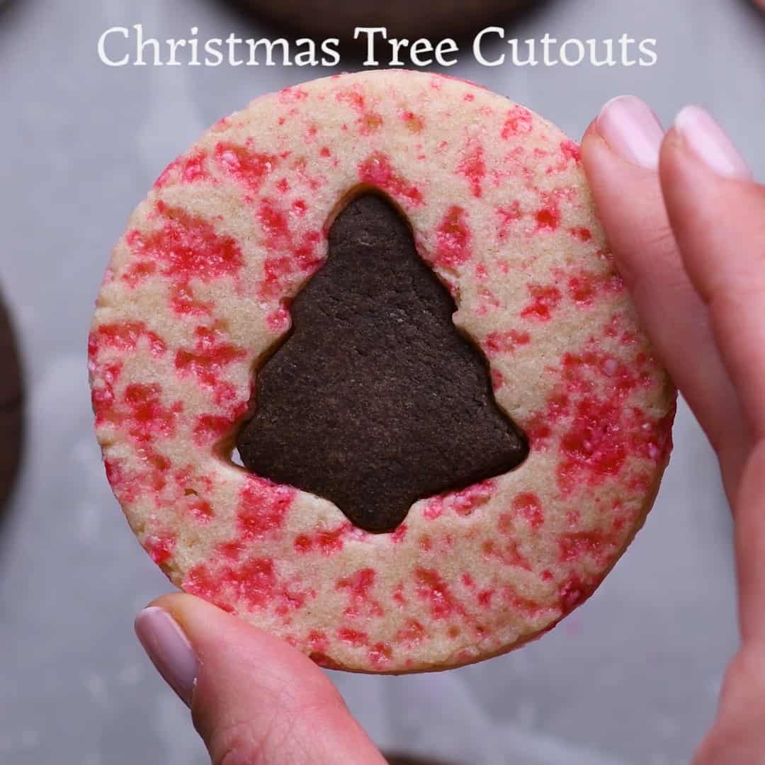 peppermint christmas tree cookies made with candy canes