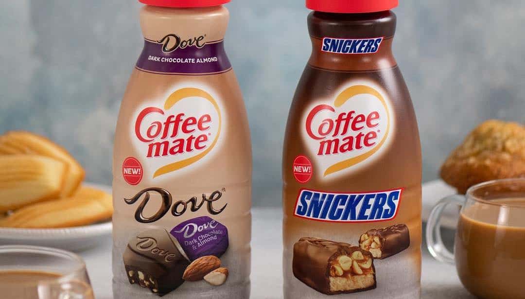 new coffee mate snickers and dove chocolate