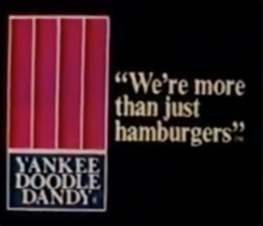 Yankee Doodle Dandy restaurant advertising, from Twitter