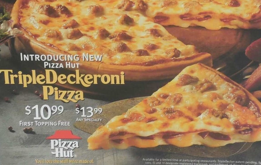 Sold Separately 1985 Arjon Pizza Hut Box and Deep Dish Pizza 