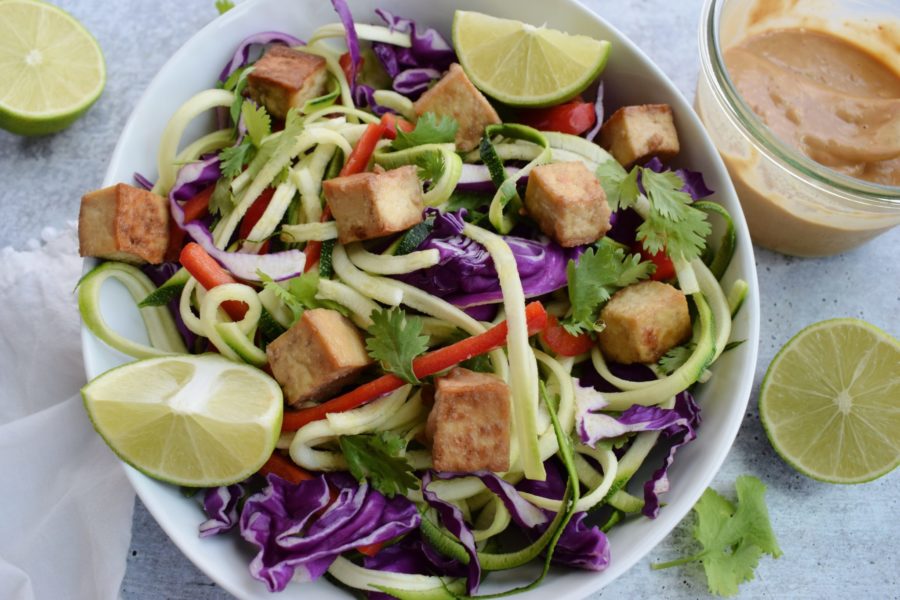 Thai Peanut Salad with Crispy Tofu