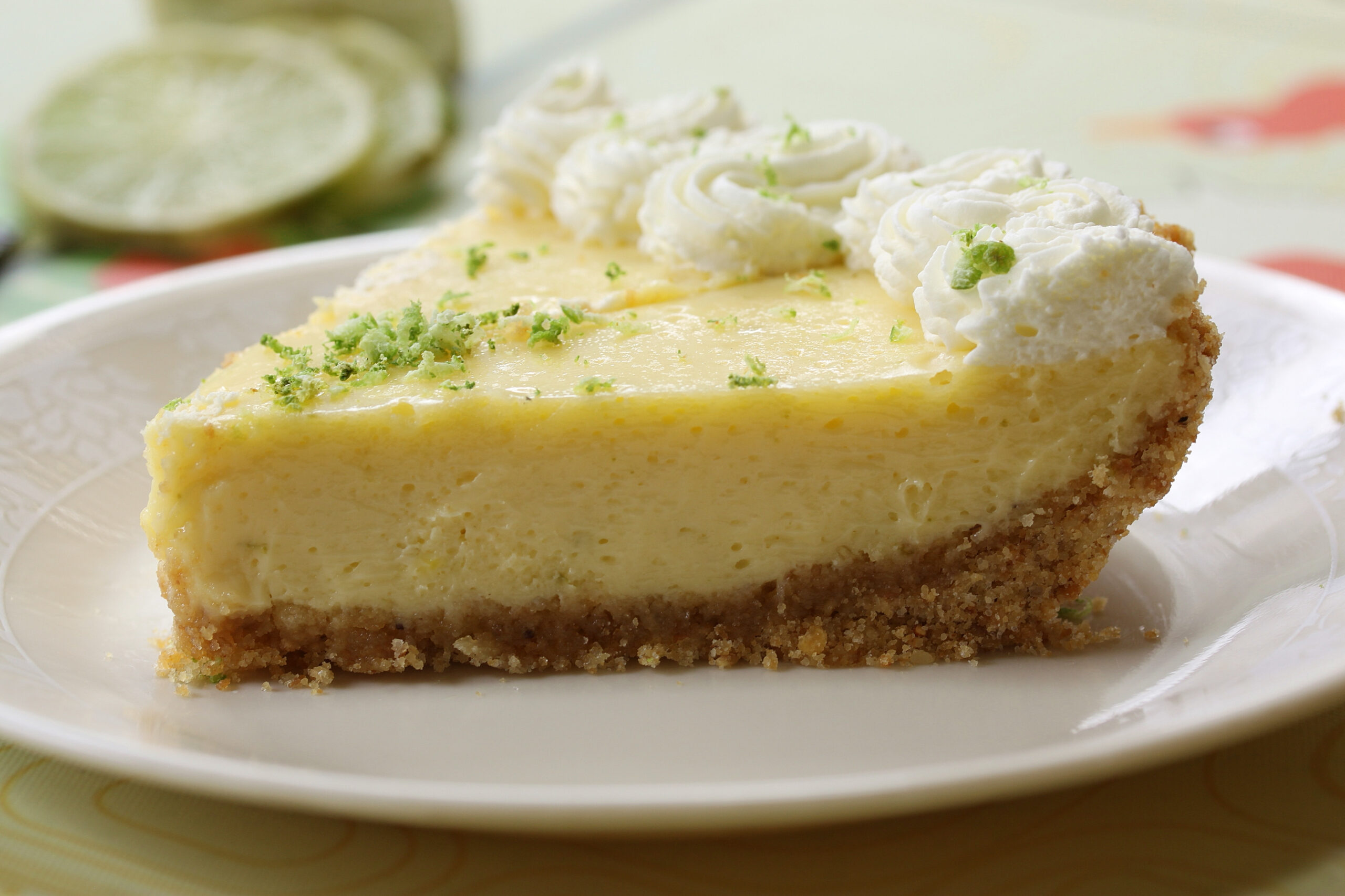 Close up of Key lime pie