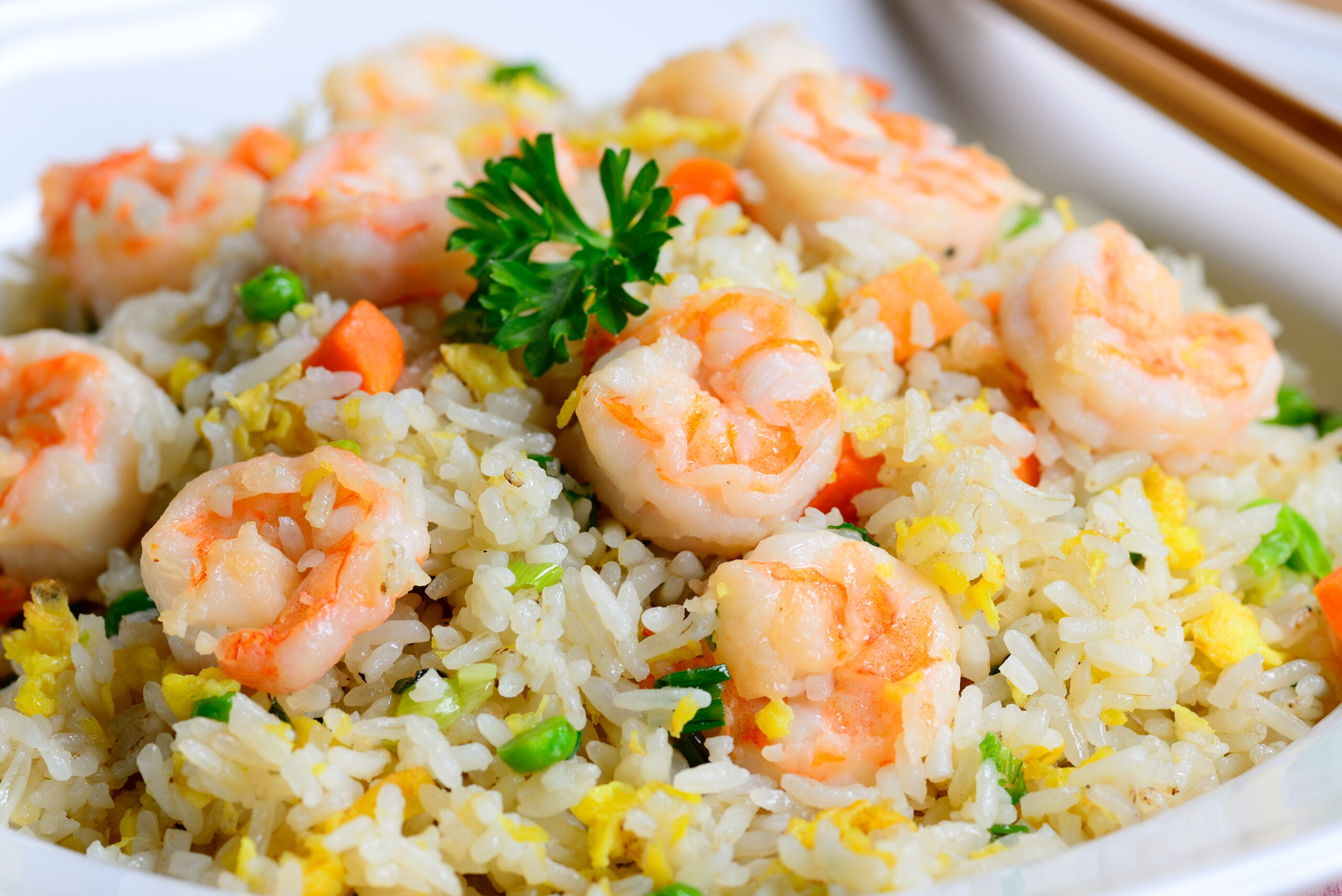 delicious shrimp fried rice on a plate