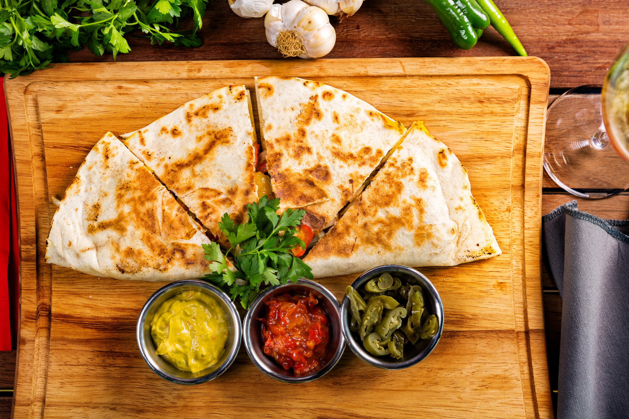 Teriyaki Chicken and Broccolo Quesadilla