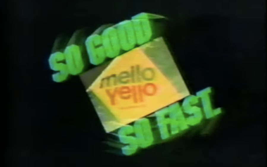 Mello Yello logo, from 1980 commercial posted to YouTube by commercials classics 1974 - 1985