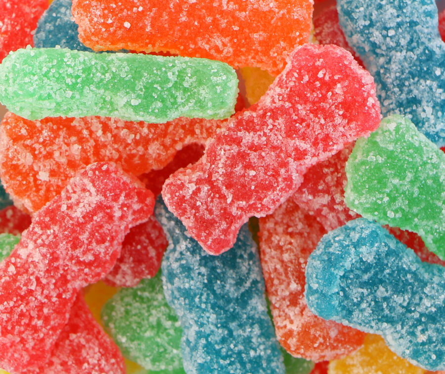 A background of sour candy