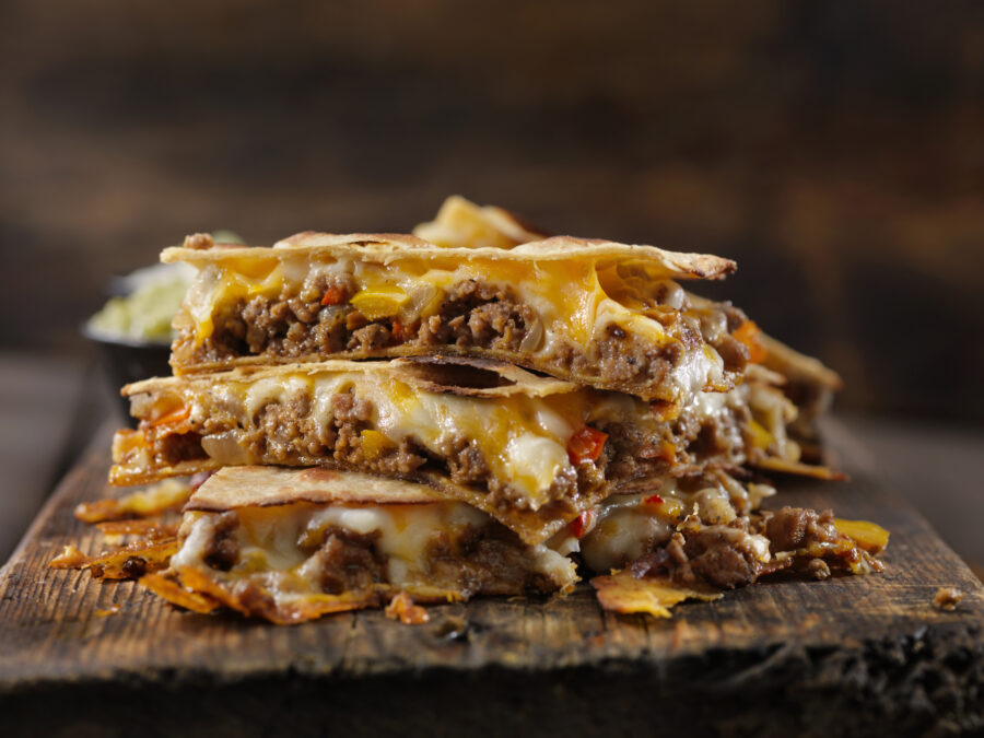 Cheesy Beef Taco Quesadilla