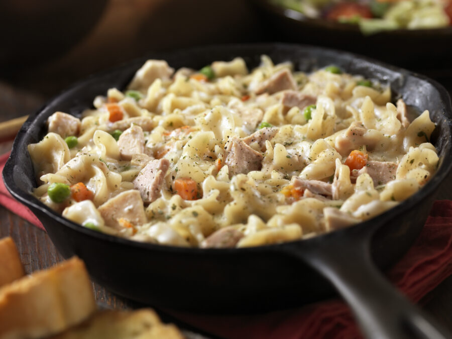 Tuna and Pasta Dish with Carrots and Peas