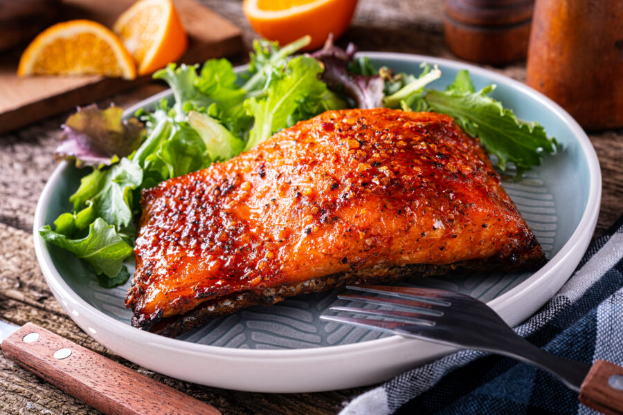 glazed planked salmon 