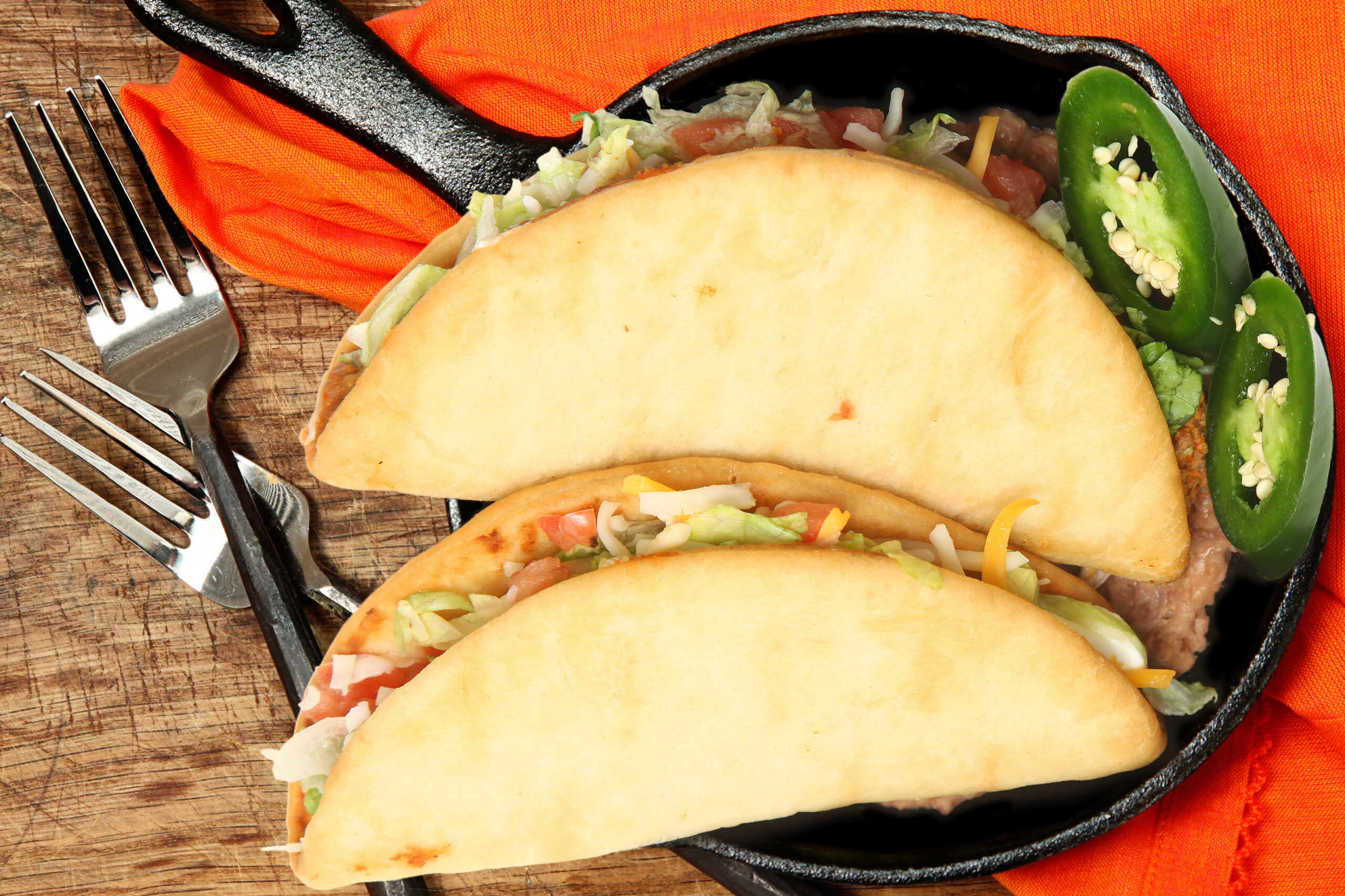 Chalupa Skillet Meal with Refried Beans and Jalapeno Peppers