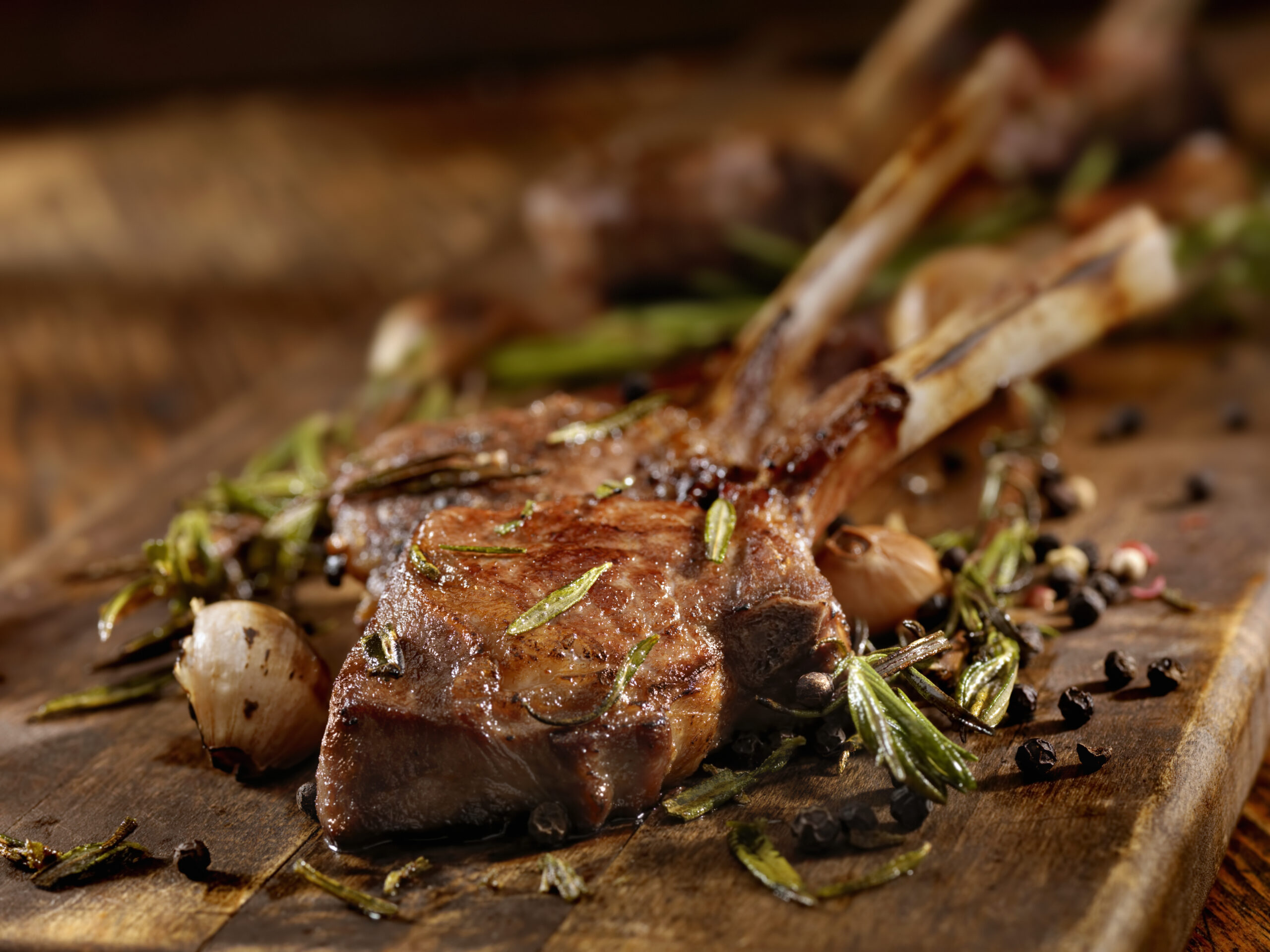 Rack of Lamb with Garlic, Rosemary and Peppercorns

for Veal Scallopini