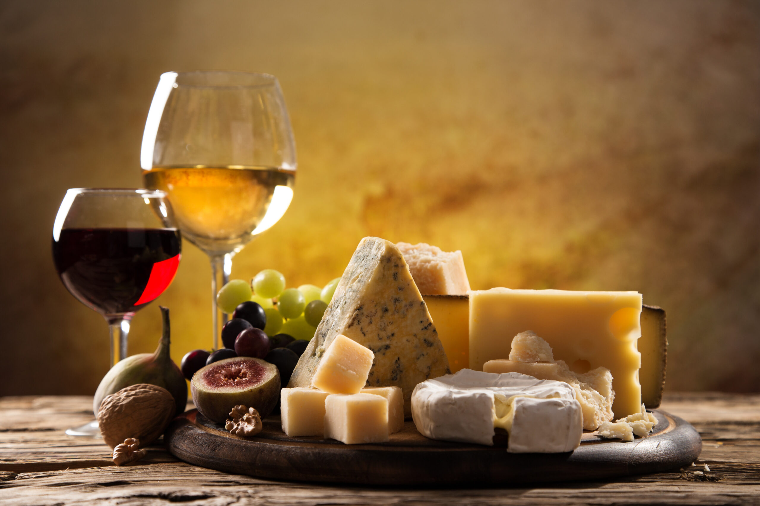 Various types of cheese, still-life.