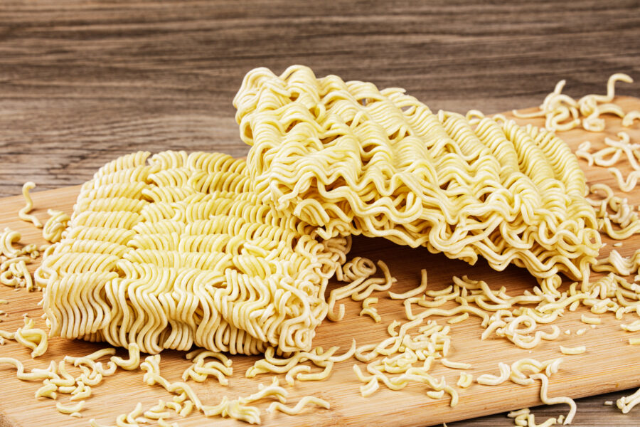 Close up Flat Lay of Ramen Noodles also known as Instant Noodles