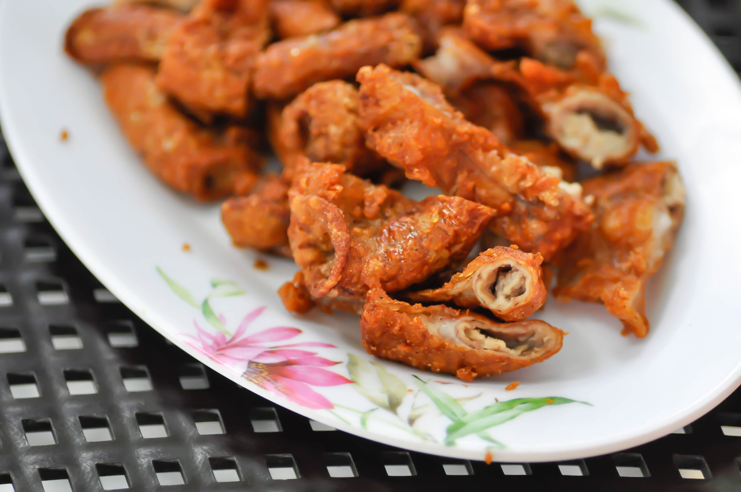 deep fried chitterlings or deep fried pork