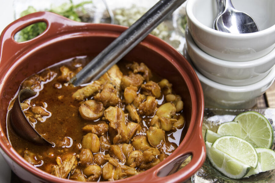 Mexican Pork and Hominy Stew with Red Chiles (Pozole Rojo)