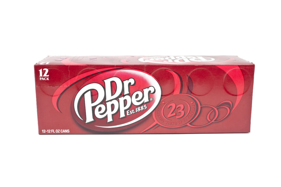 Dr Pepper on an isolated white background