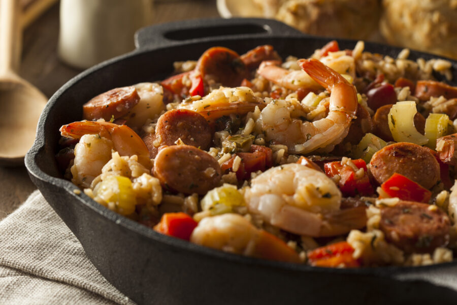 Spicy Homemade Cajun Jambalaya with Sausage and Shrimp