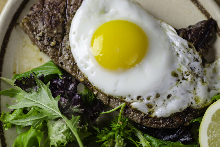 Steak and Egg with Salad