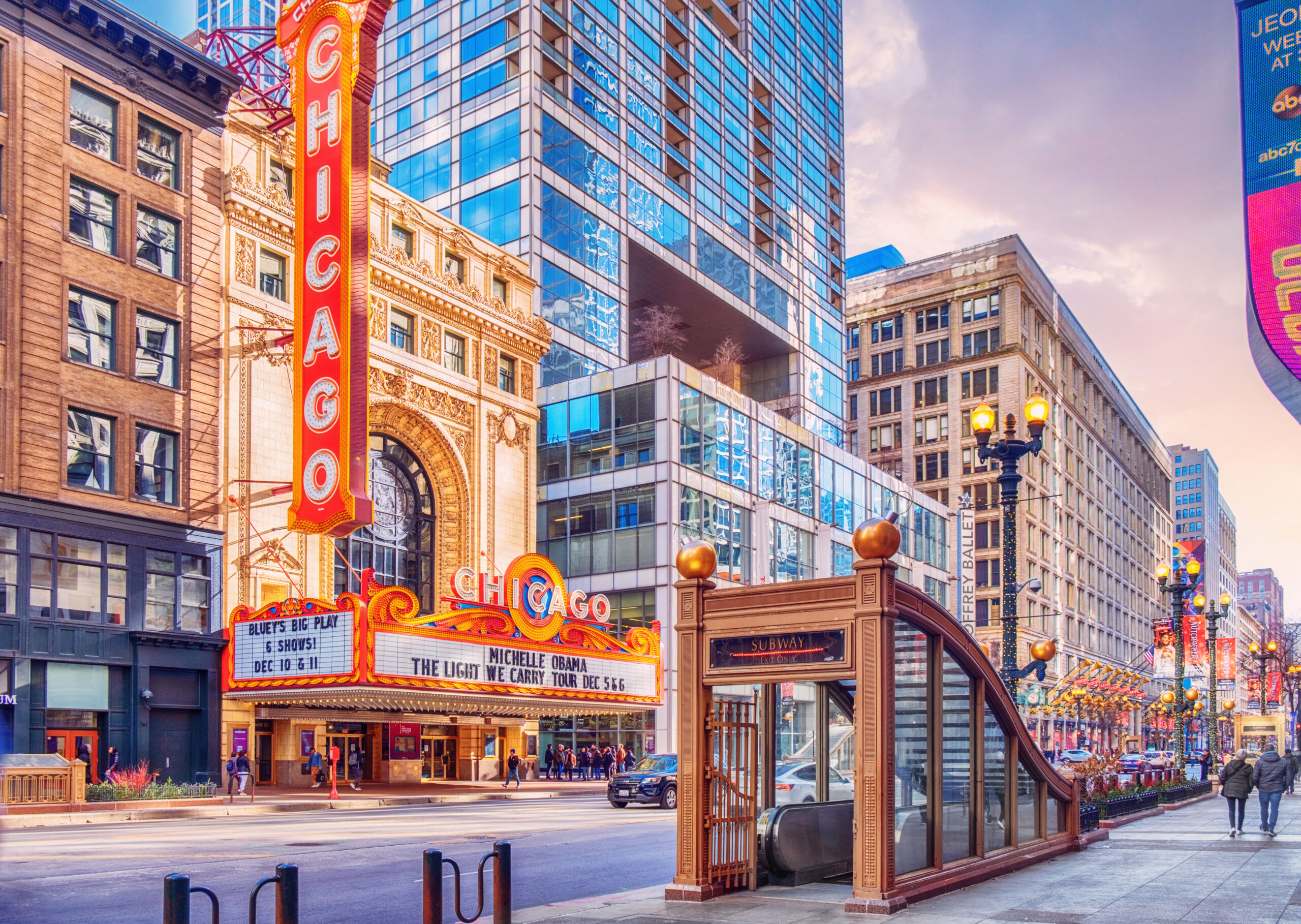 The Chicago Theatre, originally known as the Balaban and Katz Chicago Theatre, is a landmark theater located on North State Street in the Loop area of Chicago, Illinois.