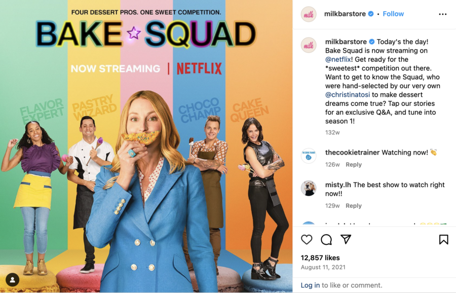 Instagram post of Cake Squad promotional image, by @milkbarstore