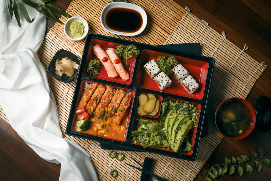 Bento Box of Traditional Japanese Healthy Food