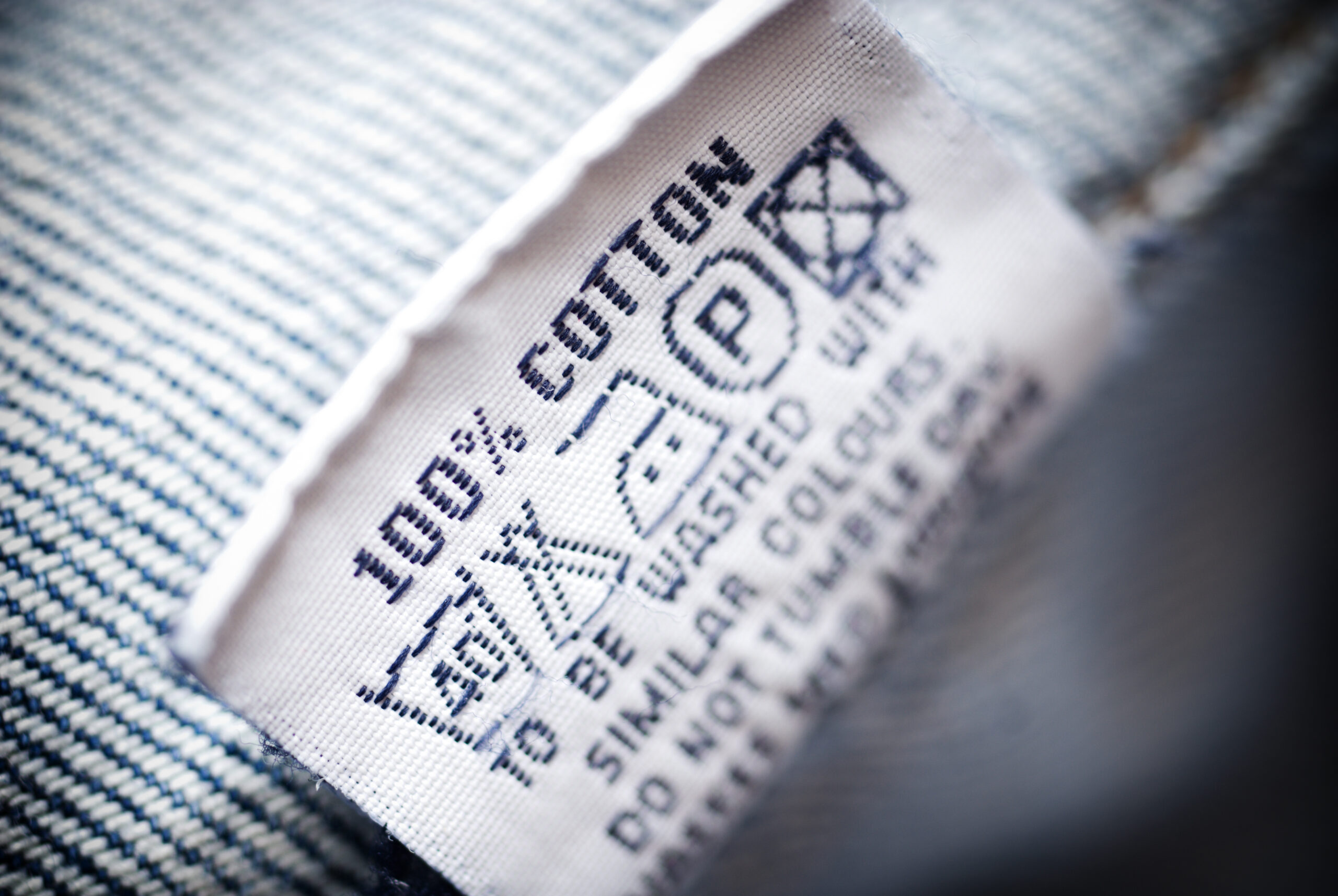 "Clothing tag, macro.Shallow dof"