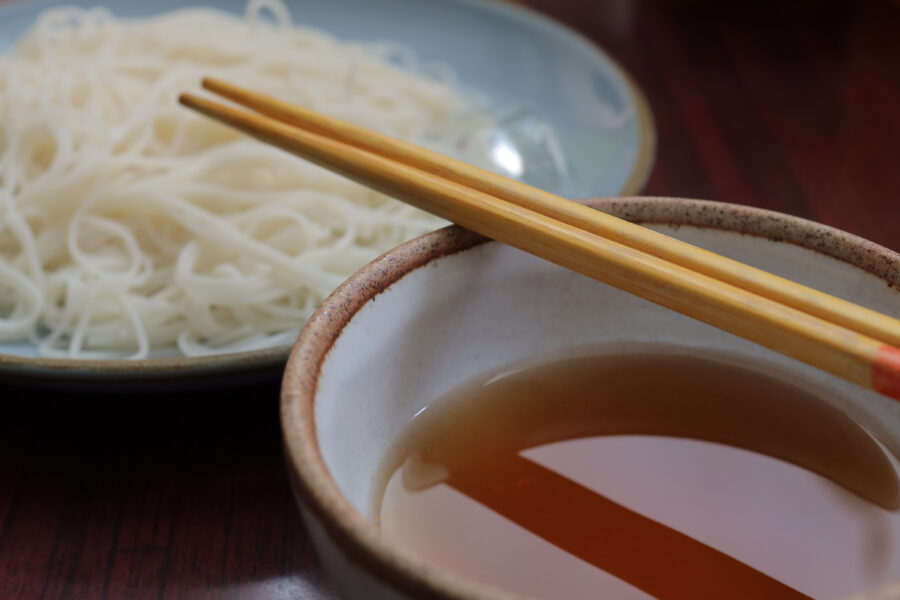 Cold somen and mentsuyu for lunch